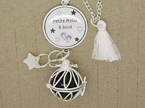 Bola de Grossesse Argent Plaqué Personnalisable collier sautoir avec cabochon