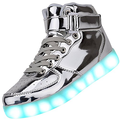 PADGENE Chaussures de Sport Montantes à LED Clignotantes Femme/Homme Rechargeables