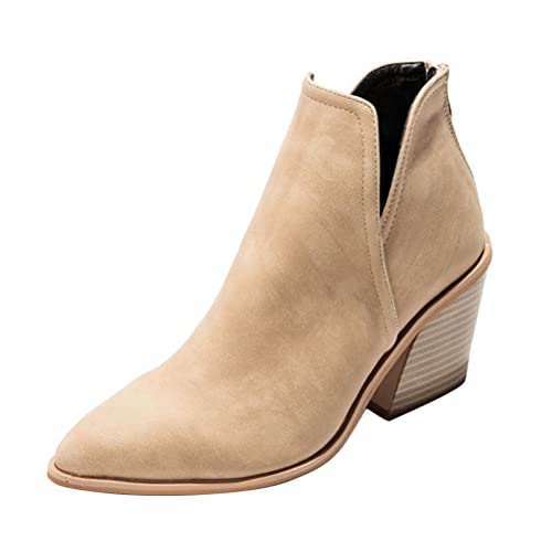 ticticlily Femmes Bottes Léopard Botte à Talon Bloc a enfiler