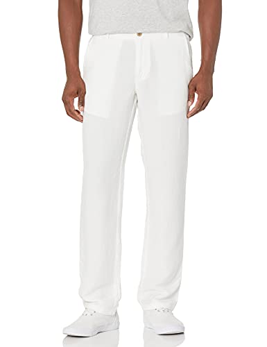 Amazon Essentials Pantalon en Lin sans Pince Coupe Ajustée Homme,