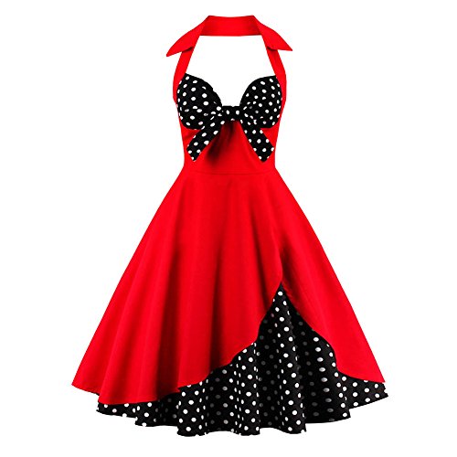 IWEMEK Femmes Vintage Retro Robe Trapèze Rockabilly à Fleurs Années