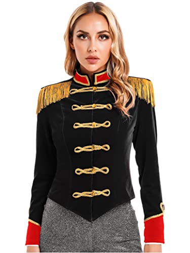 inlzdz Veste Femme Manches Longues Déguisement Cirque Dompteuse Costume Manteau