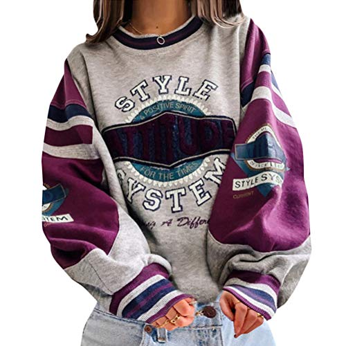 Onsoyours Pulls Femme Manches Longues Amples Grand Taille Sweatshirt Décontractée