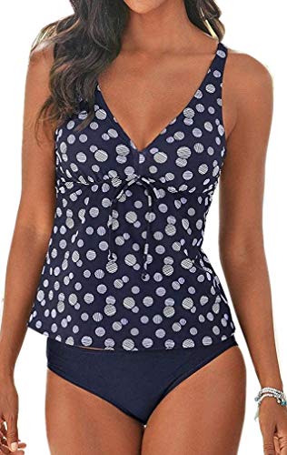 Socluer Femme Tankini Amincissant Elégant Grande Taille Maillot de Bain