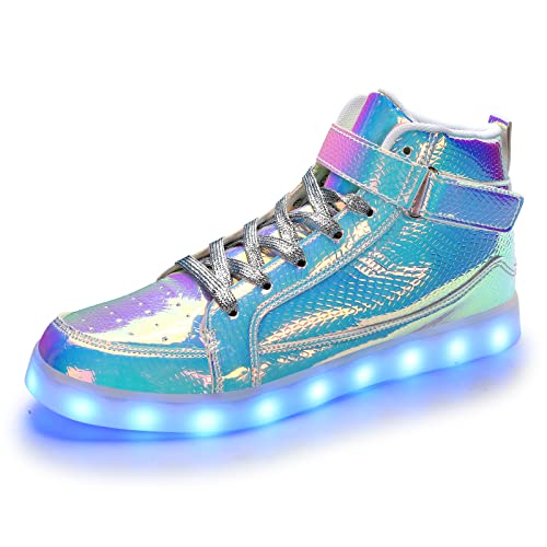 PADGENE Chaussures de Sport Montantes à LED Clignotantes Rechargeables par