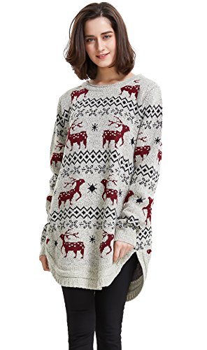 shineflow Pull de Noël pour Femme Rudolph Renne Elfe Noël