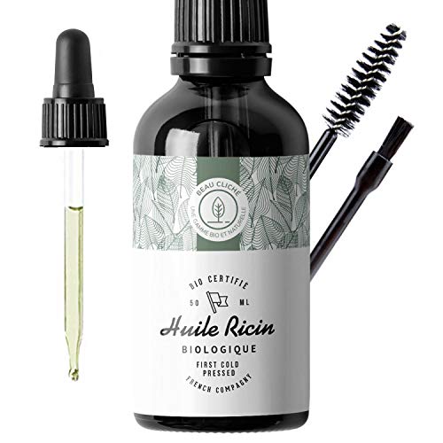 50ml Huile de Ricin Bio, Pressée à froid, Pure -