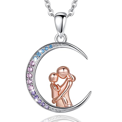 yiwaxice Cadeaux pour Maman, Argent Sterling Mère et Enfant Joli