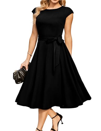 DRESSTELLS Robe Cocktail Mariage Vintage Robe Casual Femme Robe de