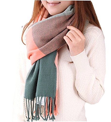 Écharpe Femme Carreaux Foulard Châle Douce d'Hiver Femme Chaude Longue