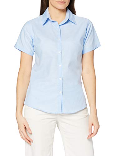 Premier Workwear Signature Oxford Short Sleeve Shirt Chemise, Bleu Clair,