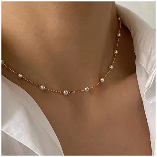 Yienate Collier Tour De Cou Boho Perles Vintage Or Minuscules