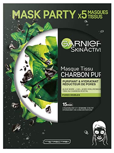 Garnier - SkinActive - Masque Tissu Charbon Végétal - Purifiant