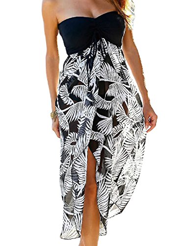 Sebowell Robe de Plage pour Femme Motif Bohème - Noir