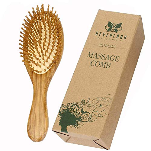 Neverland Brosse à Cheveux en Bois Antibactérienne Anti-Statique Massage avec