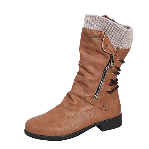 FYEGRE botte femme cuir,bottines western femme,bottines cuir talons femmes,bottes de