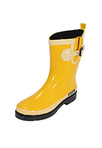 MADSea Bottes Caoutchouc Femme Ocean Pure Jaune Bottes de Pluie
