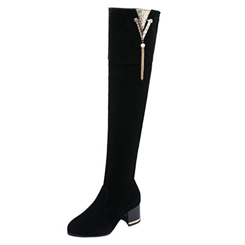 Susenstone Bottes Hautes Femme En Daim Hiver Chaud Vintage éQuitation