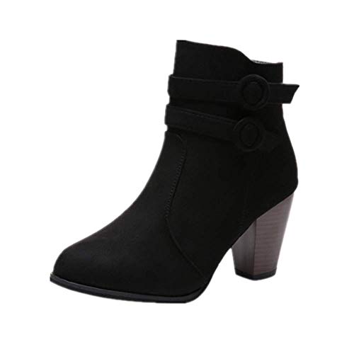 DEELIN Femmes Boucle De Ceinture Conception Épais Bottes À Talons