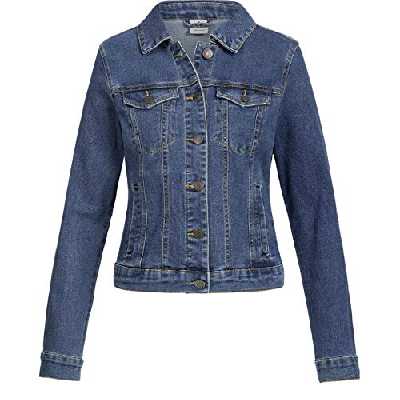 Vero Moda Vmhot SOYA Ls Jacket Mix Noos Blouson, Bleu (Medium Blue Denim Medium Blue Denim), 44 (Taille Fabricant: X-Large) Femme